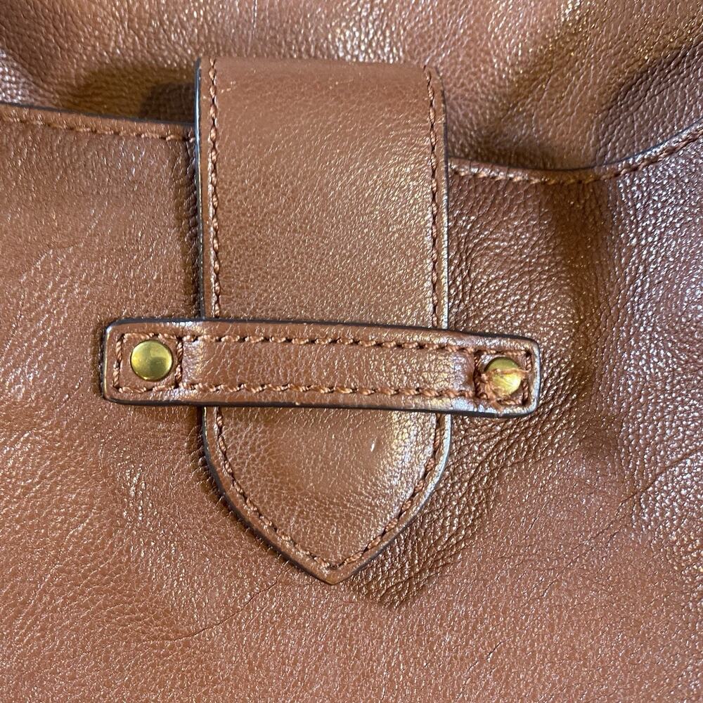 FRYE Olivia Large Leather Crossbody Shoulder Bag in Cognac-Originally $378 - Picture 4 of 14